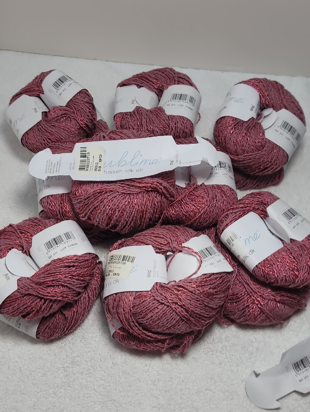 Sublime Tussah Silk DK Yarn - Dusty Rose Bundle 17 Balls NWT